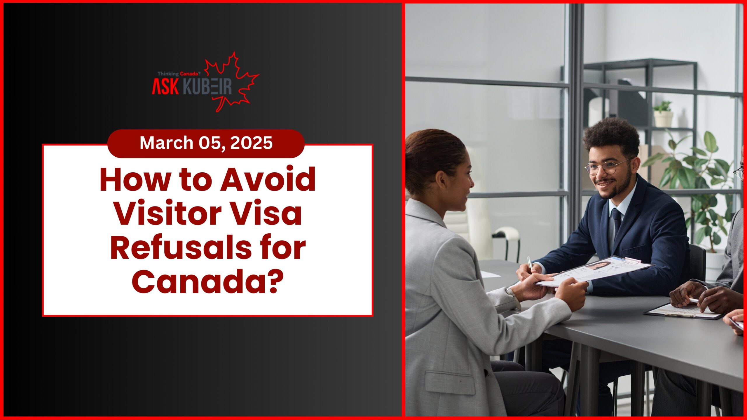 A person filling out a visitor visa application for Canada to ensure a successful submission.